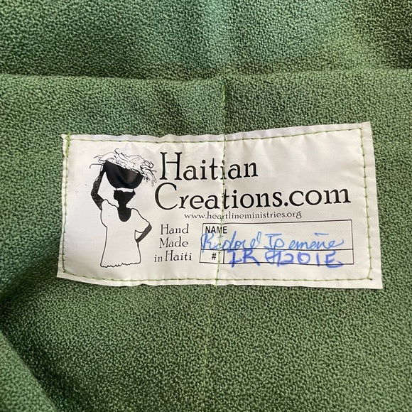 Upcycled Unique Handmade One of a Kind Satchel Tote Bag /Carryall Made in Haiti - Picture 8 of 9